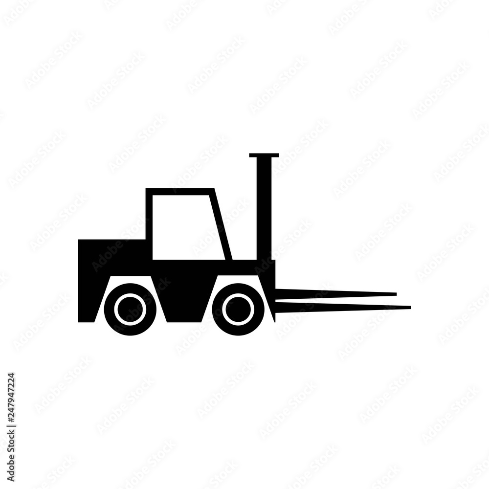 Forklift monochrome icon vector Forklift monochrome icon vector