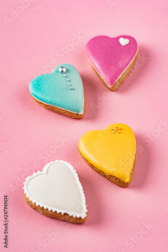 Heart shaped cookies made by hand
