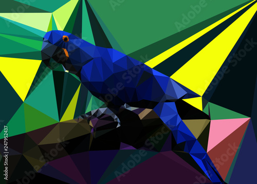 Low Poly Blue Arara