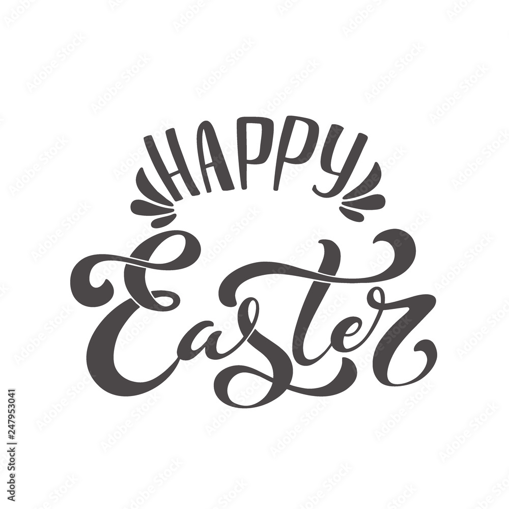 Happy Easter handwritten lettering typography. Hand drawn design elements. Logos and emblems for invitation, card. Vector illustration. Happy Easter handwritten lettering typography. Hand drawn design elements. Logos and emblems for invitation, card. Vector illustration.