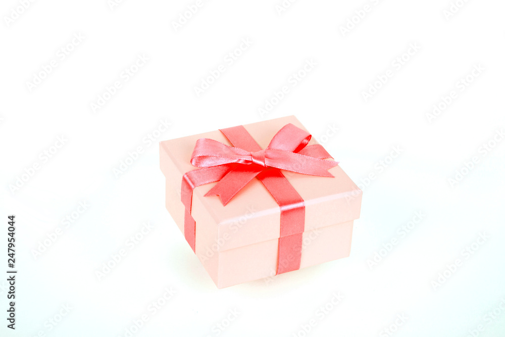 gift box with red bow and white background gift box with red bow and white background