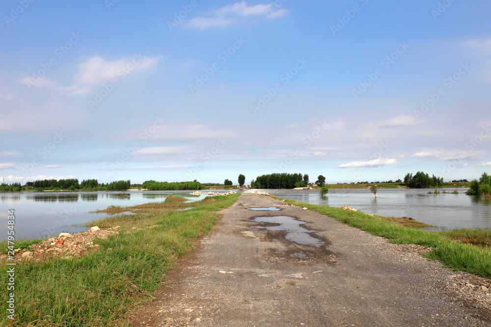 Roads destroyed by floods