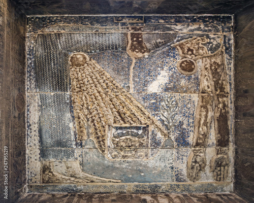 The goddess Nut, on the ceiling of the temple of Hathor, Dendera Egypt