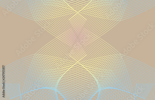 Guilloche vector background. Intersection of thin wavy lines for backdrop, flyer, coupon, voucher, ticket, card design - Vector 