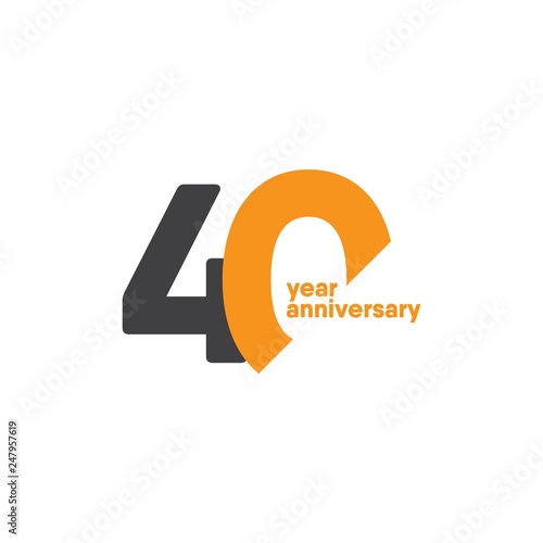40 Year Anniversary Vector Template Design Illustration