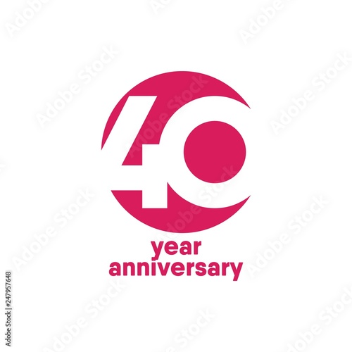 40 Year Anniversary Vector Template Design Illustration