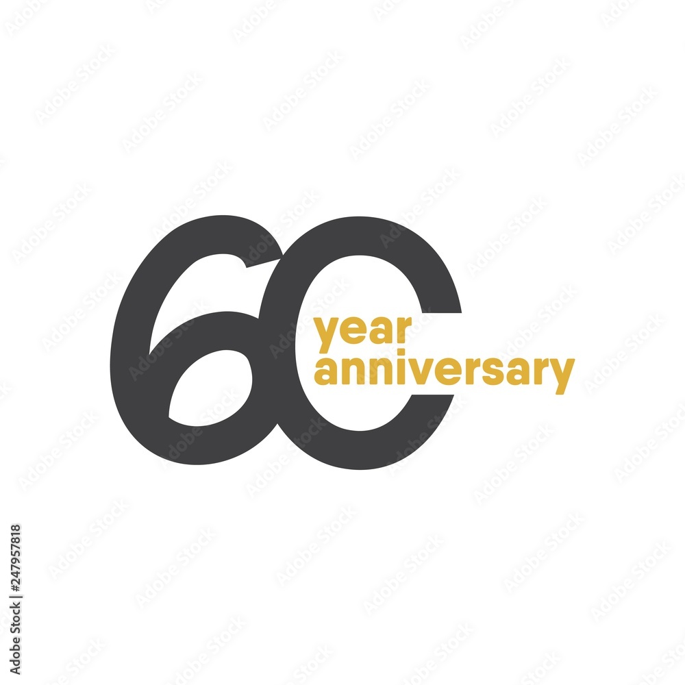 60 Year Anniversary Vector Template Design Illustration 60 Year Anniversary Vector Template Design Illustration