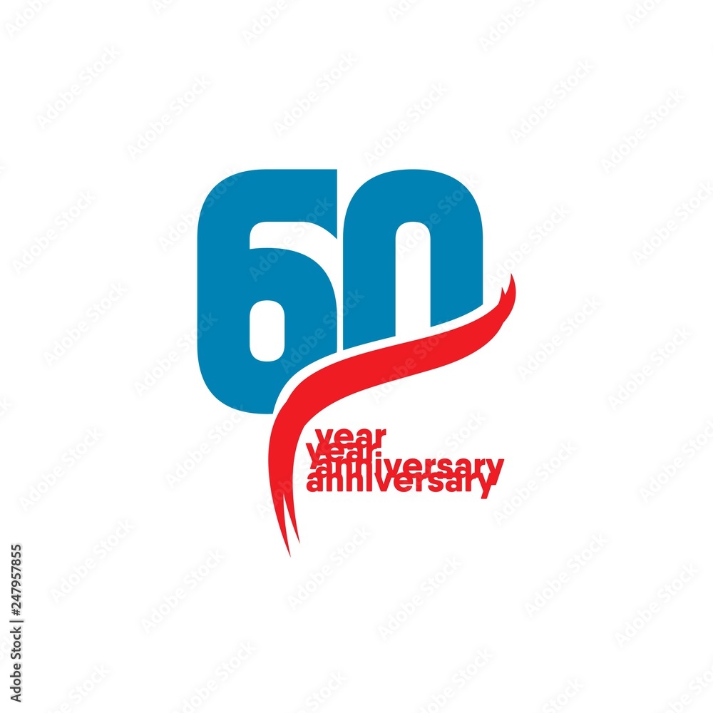 60 Year Anniversary Vector Template Design Illustration 60 Year Anniversary Vector Template Design Illustration