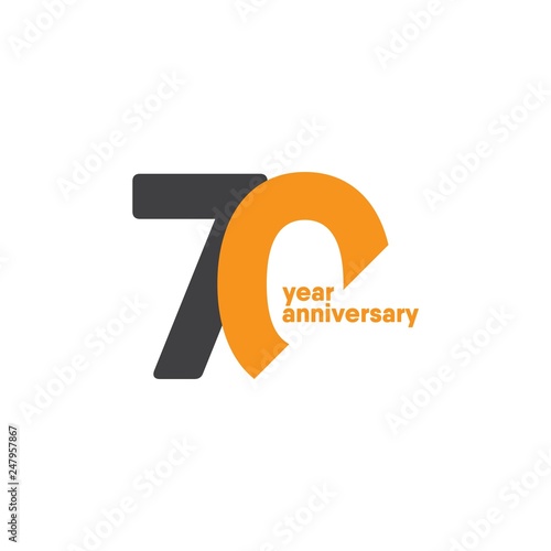 70 Year Anniversary Vector Template Design Illustration