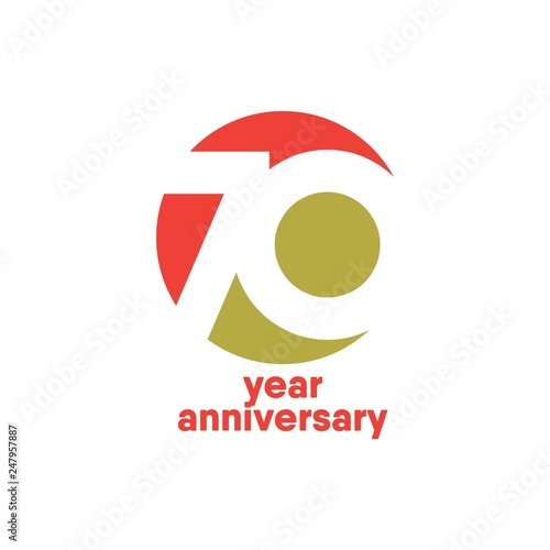 70 Year Anniversary Vector Template Design Illustration