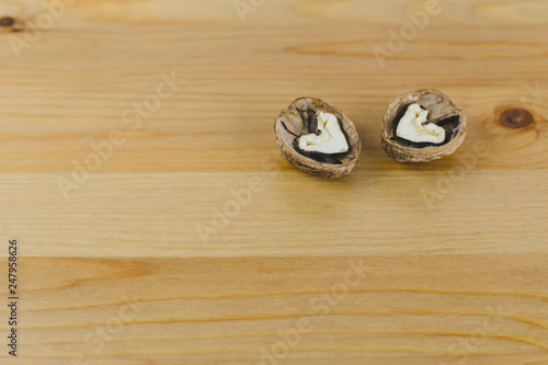 Chopped walnut in the shape of a heart