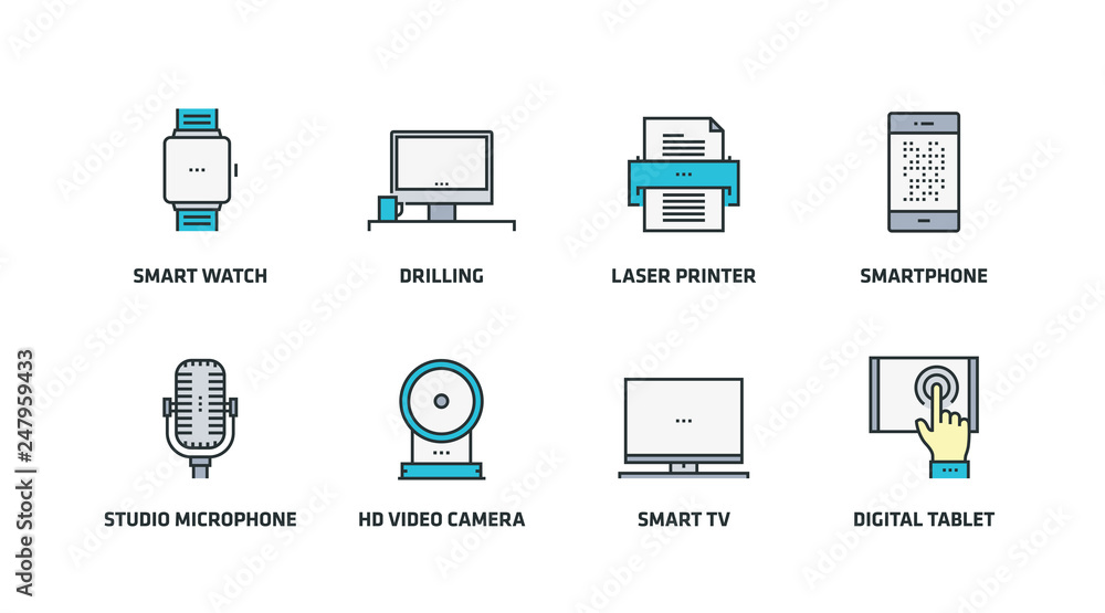 ELECTRONIC DEVICES ICON SET ELECTRONIC DEVICES ICON SET