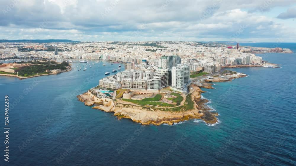 Seaside resort town of Sliema, Malta, Aerial view Seaside resort town of Sliema, Malta, Aerial view