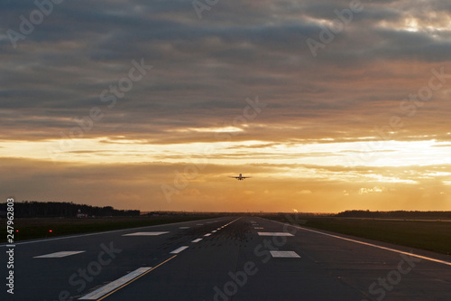 Sunset Airplane in sunset © Артем Чалов