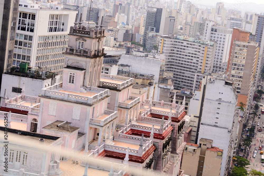 Aerial view of the huge city of Sao Paulo in Brazil seen from one of the tallest buildings in downtown. Aerial view of the huge city of Sao Paulo in Brazil seen from one of the tallest buildings in downtown.