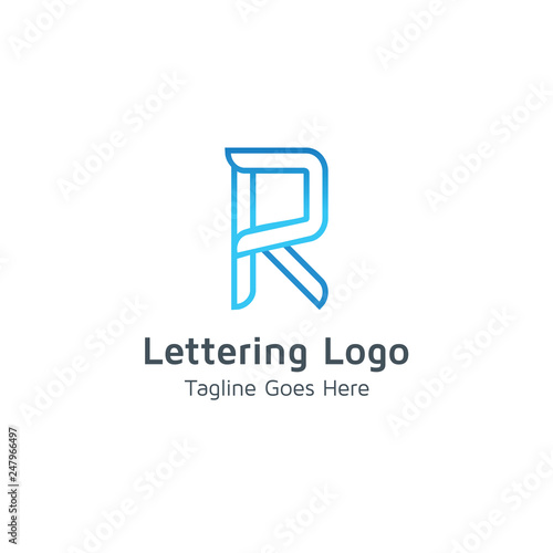 Lettering R Vector