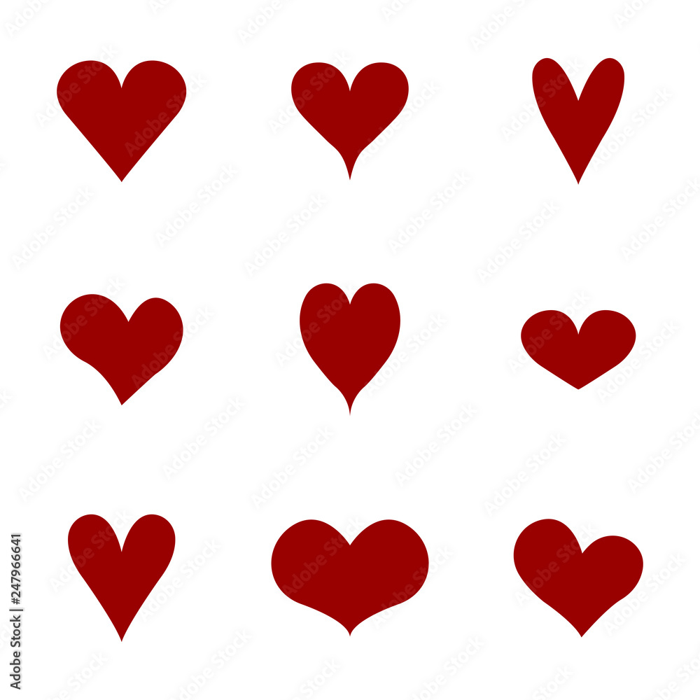 hearts icons set. Vector illustration hearts icons set. Vector illustration