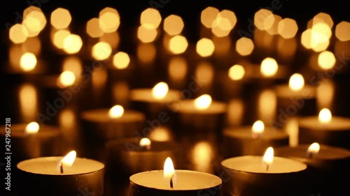 Candles on Dark Background for Thanksgiving, Valentines Day, Happy Birthday, Memorials, Festive, Christmas and Romance