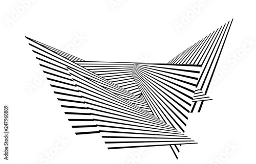 black and white stripe line abstract graphic optical art