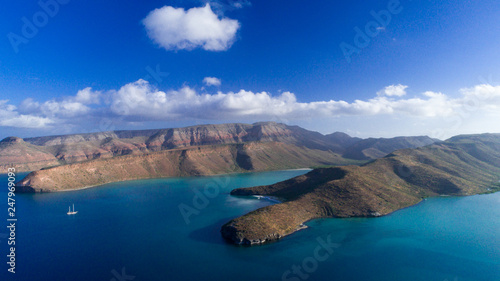 Aerial panoramics from Espiritu Santo Island  Baja California Sur  Mexico.