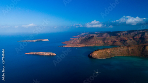 Aerial panoramics from Espiritu Santo Island, Baja California Sur, Mexico.