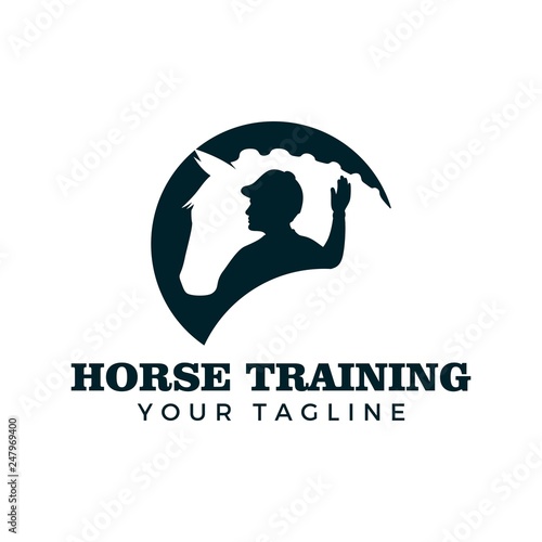 Horse training logo design template
