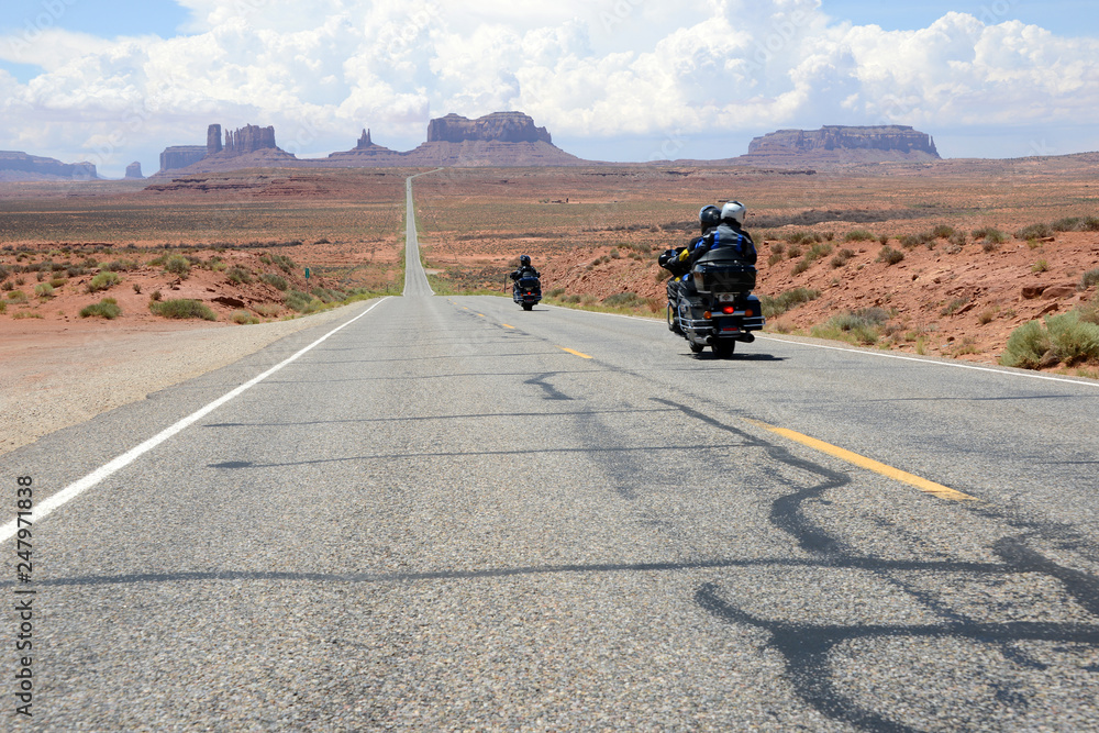 motorcycle riding in Monument Valley Tribal Park