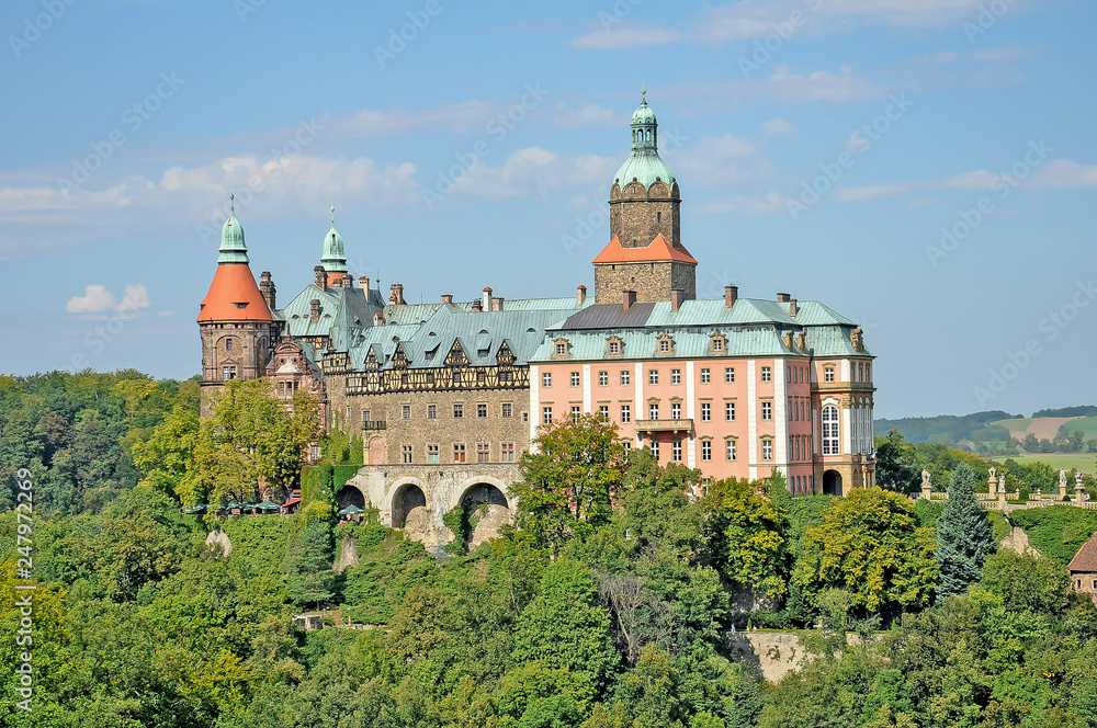 Ksiaz Castle in Wałbrzych, One of the largest castles in Poland, Lower Silesia, Poland