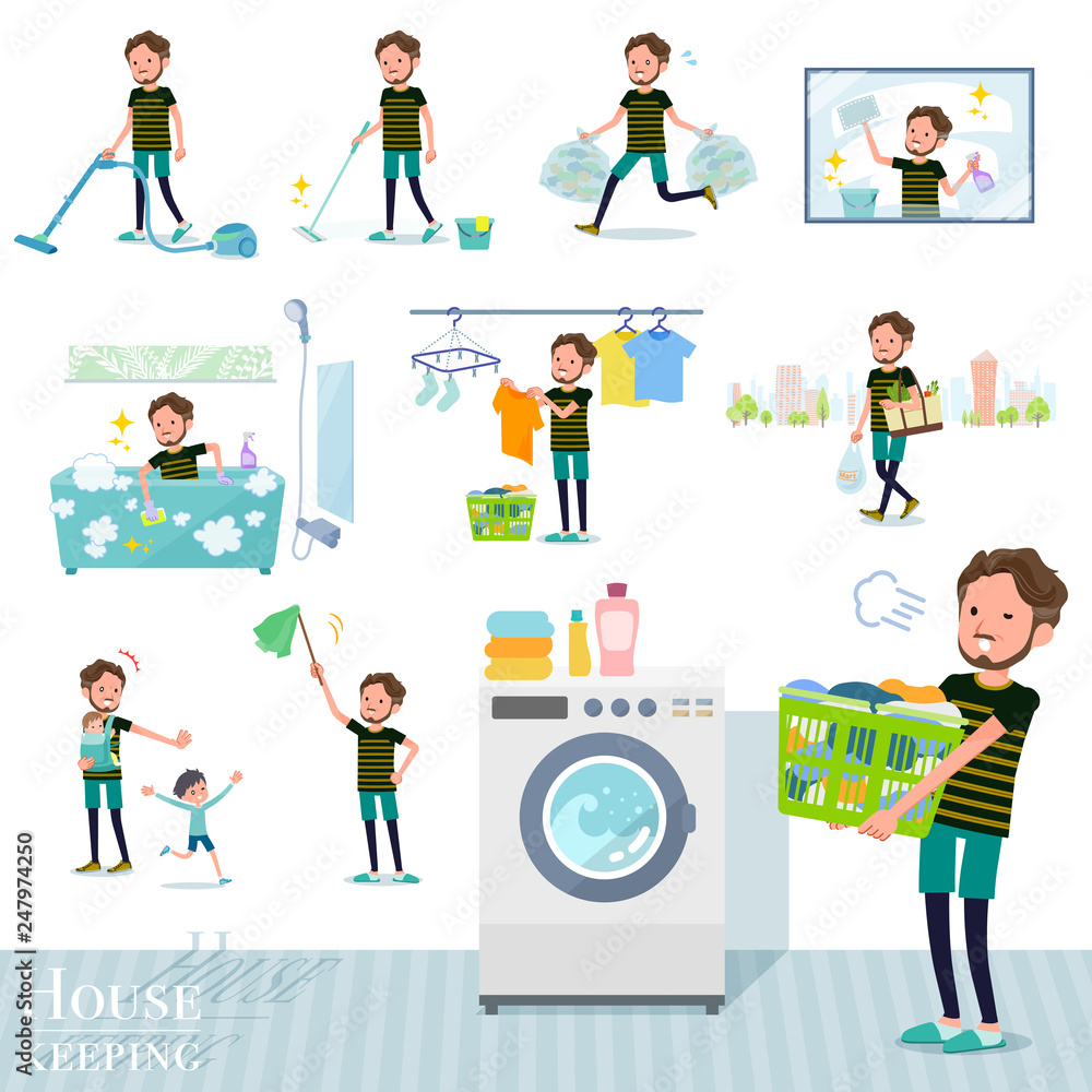 Fototapeta premium flat type Middle men sportswear_housekeeping