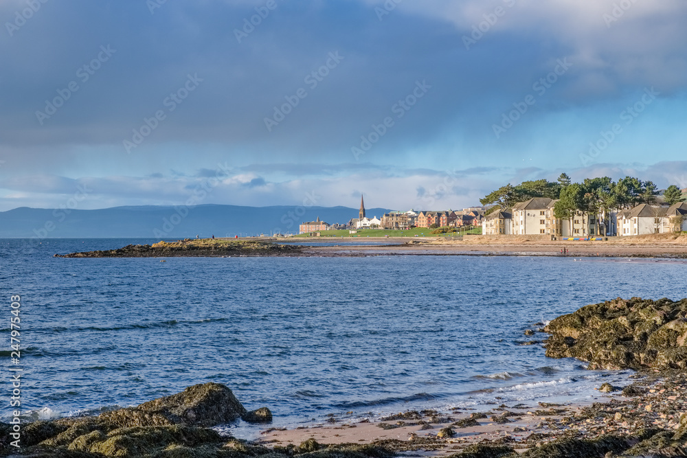 Scottish Town of largs Looking North from Bowencraig Park into the Town on a Bright Winters day.