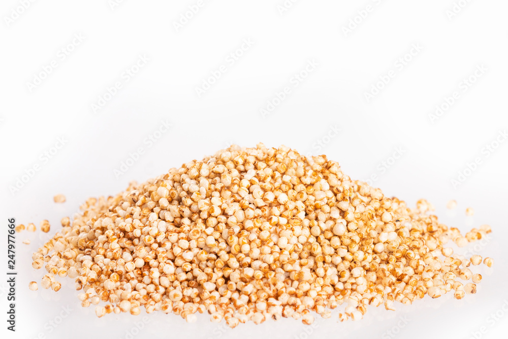 Popped amaranth grain - Amaranthus. Top view Popped amaranth grain - Amaranthus. Top view