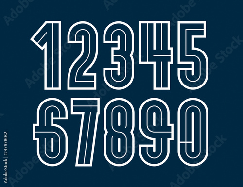 Vector retro regular number...