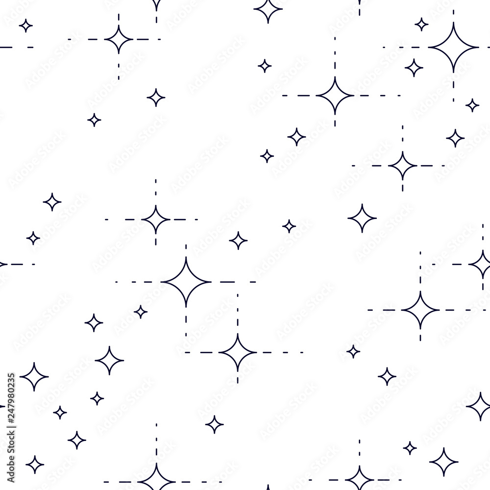 Space seamless background with stars, undiscovered galaxy cosmic fantastic and interesting textile fabric for children, endless tiling pattern, vector illustration. Space seamless background with stars, undiscovered galaxy cosmic fantastic and interesting textile fabric for children, endless tiling pattern, vector illustration.