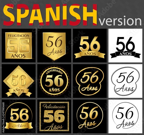 Spanish set of number 56 templates
