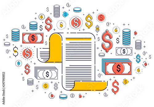 Paper document with icon se...