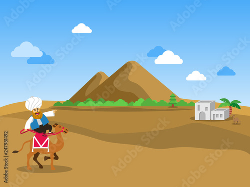 Camel Rider On The Desert