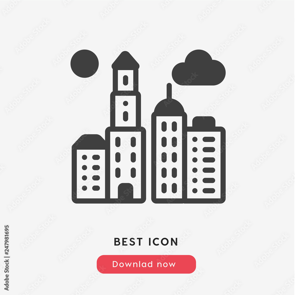 city buildings  icon vector