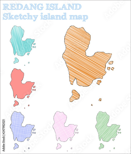 Favorable hand-drawn Redang Island vector illustration in a flawless childish style.