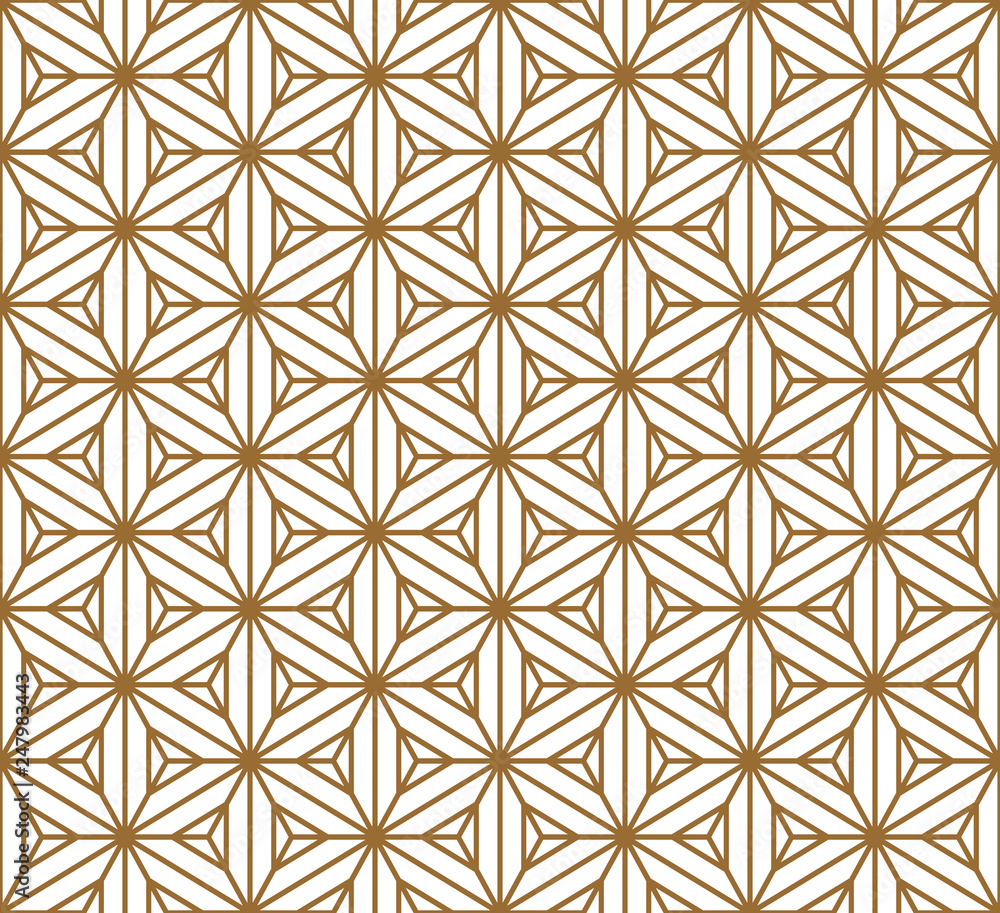 Seamless japanese pattern shoji kumiko in light brown color. Seamless japanese pattern shoji kumiko in light brown color.