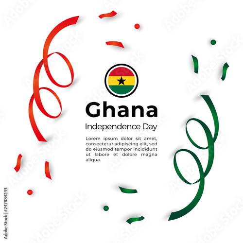 Republic of Ghana Independence Day Vector Template Design Illustration 