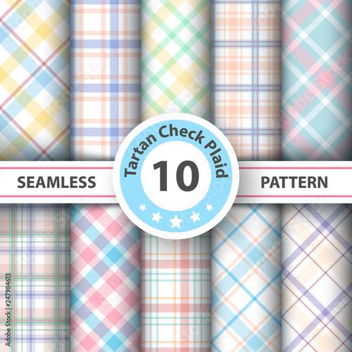 Classic tartan, Merry Christmas seamless patterns.