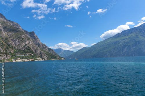 Panorama of the gorgeous Lake Garda  Italy.