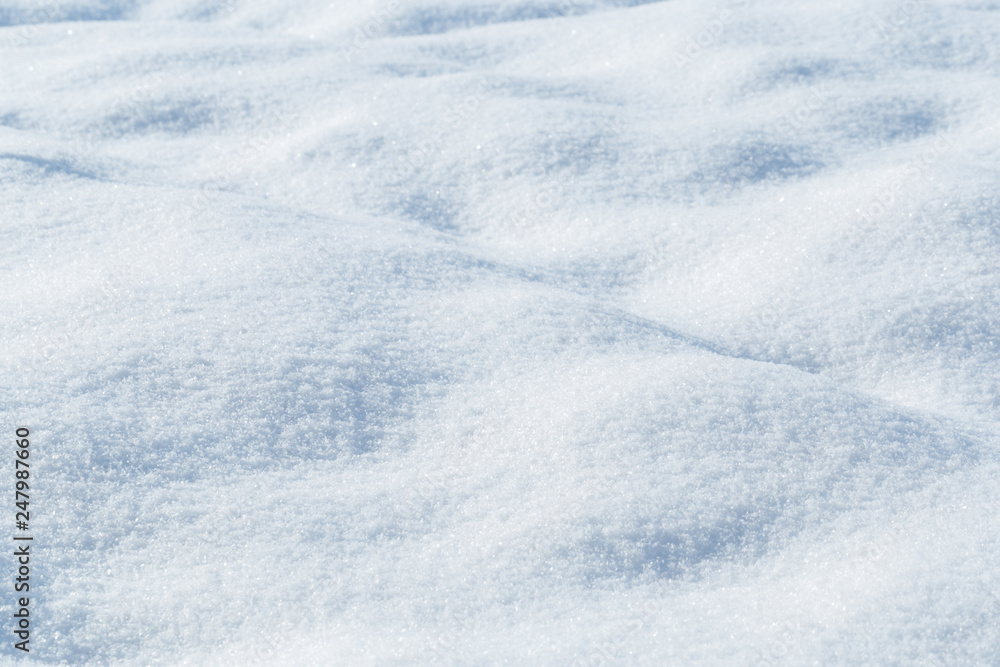 background of fresh snow texture in blue tone