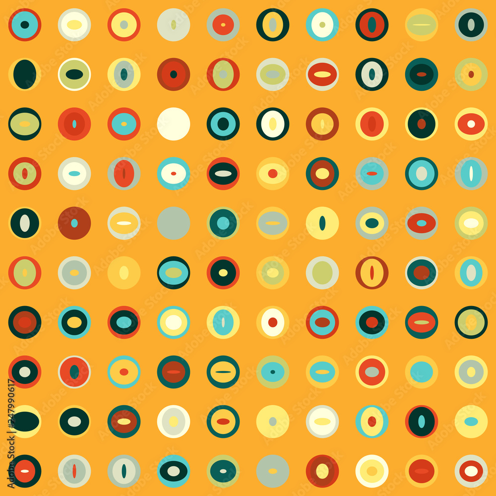 Abstract modern circles in vivid bright colors. Geometric seamless pattern. Background in minimal style. EPS10 Abstract modern circles in vivid bright colors. Geometric seamless pattern. Background in minimal style. EPS10