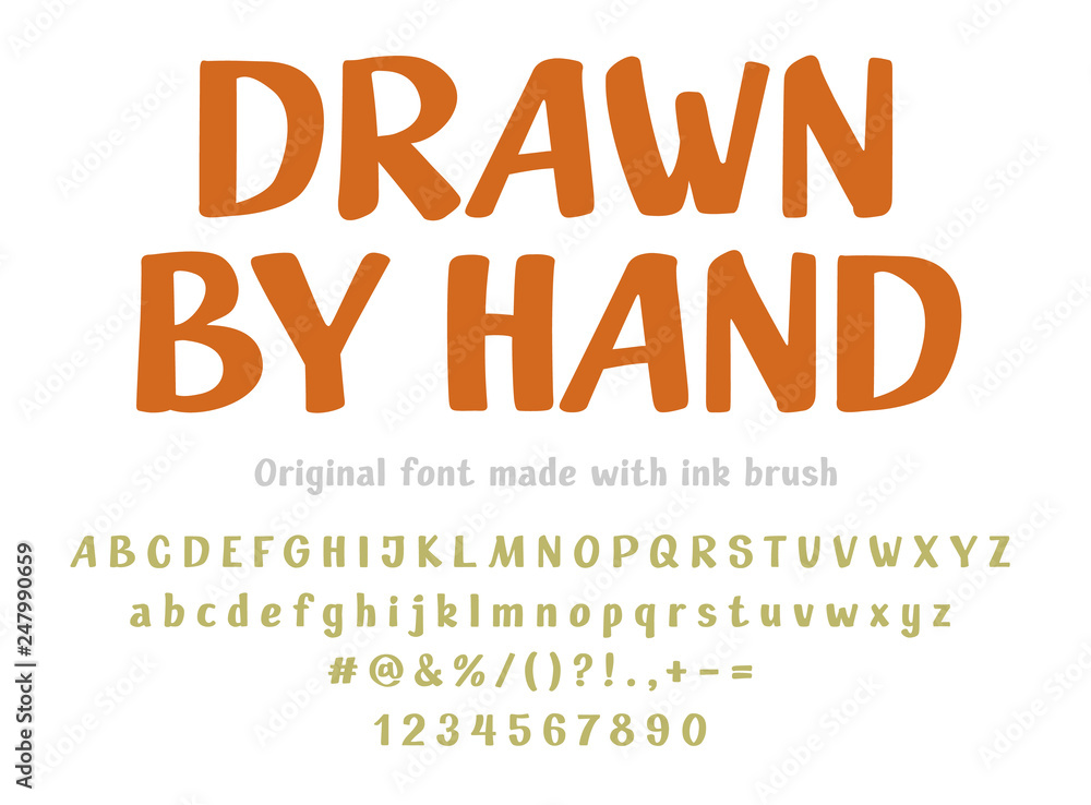 Fancy hand-drawn font isolated vector letter set