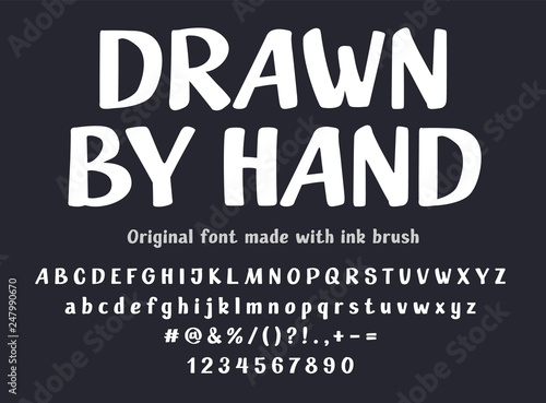 Fancy hand-drawn font isolated vector letter set