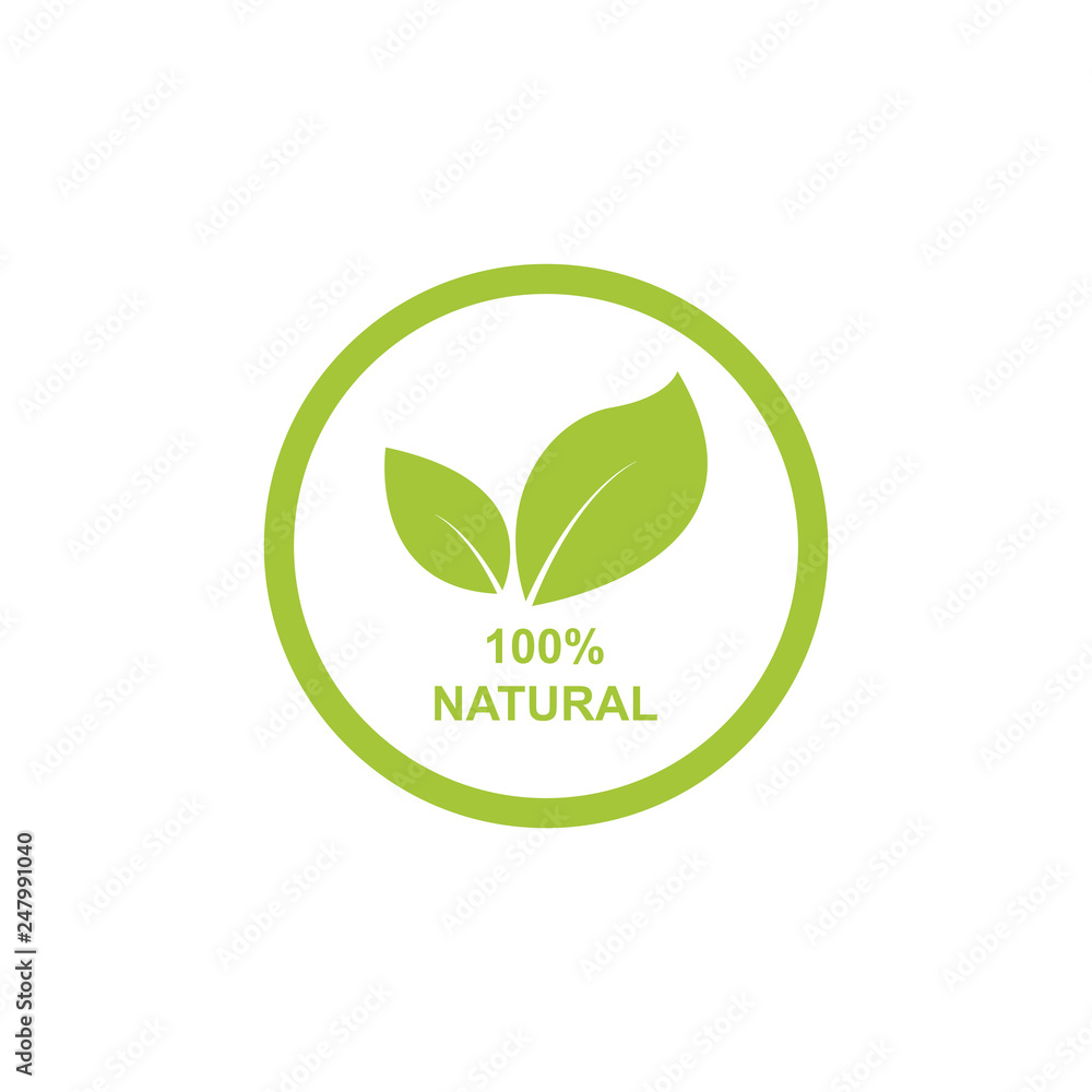 100 percent natural label vector