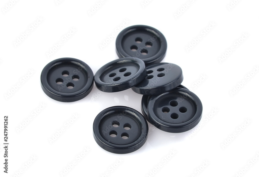 Black buttons isolated on white background Black buttons isolated on white background