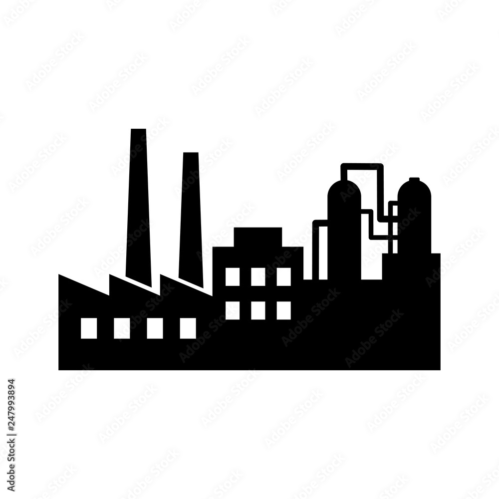 Fototapeta premium Factory vector icon on white background