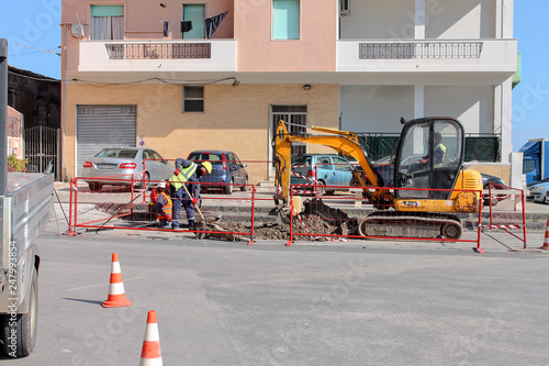 workers on construction site
